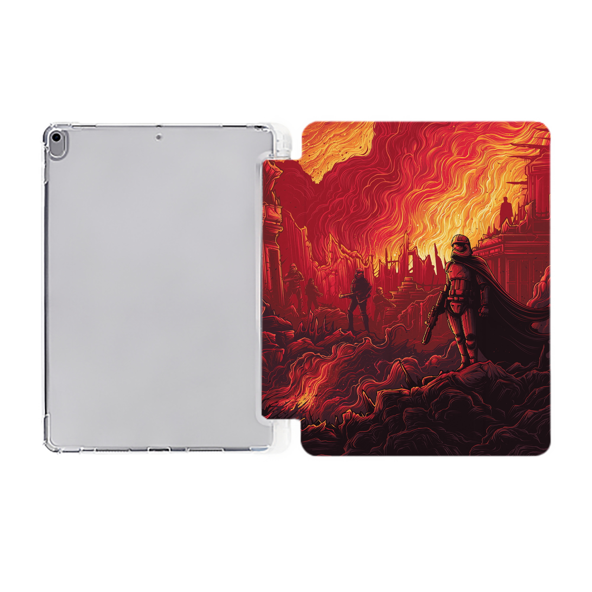 （画像用） スター・ウォーズ Star Wars IPad ケース ペン収納付き 三つ折りスタンド PUレザー×シリコン 対応機種9.5/10.5/10.9インチ